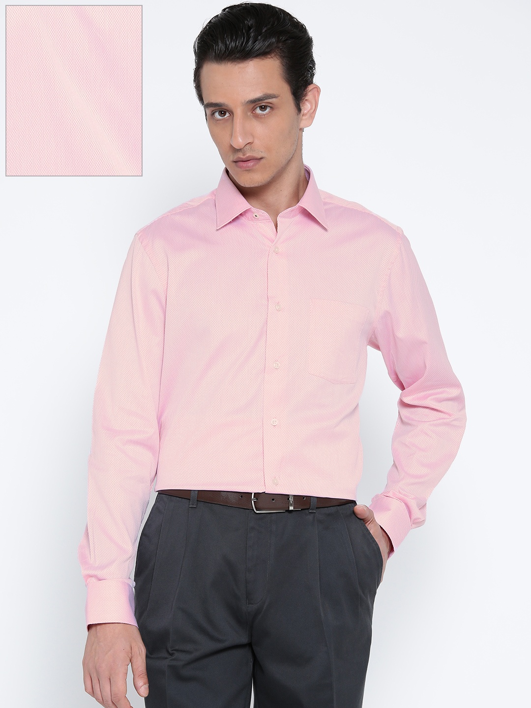 

Blackberrys Men Pink Slim Fit Patterned Formal Shirt
