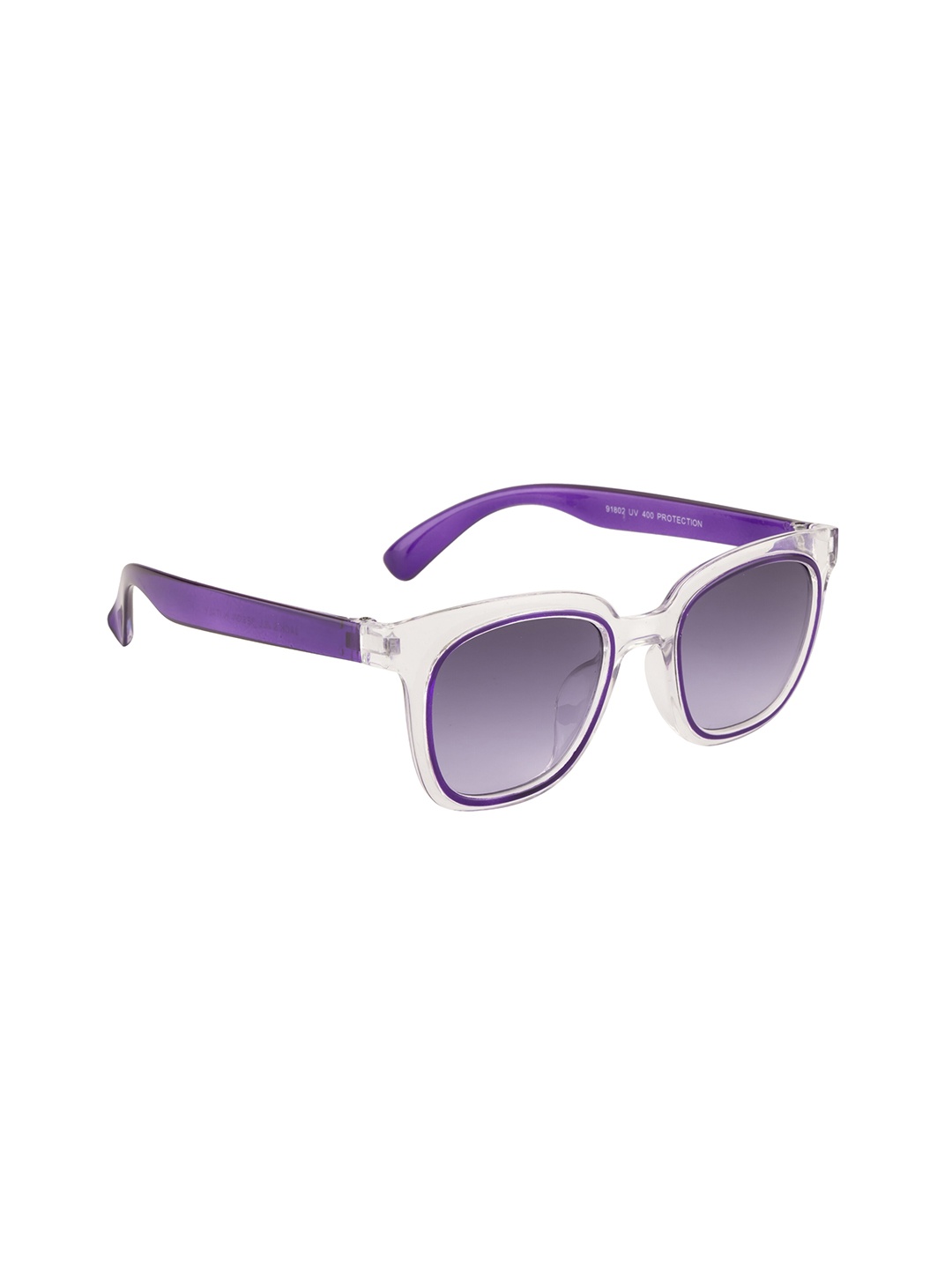 

YK Unisex Kids Purple Lens & White Wayfarer Sunglasses with UV Protected Lens YK-J7626