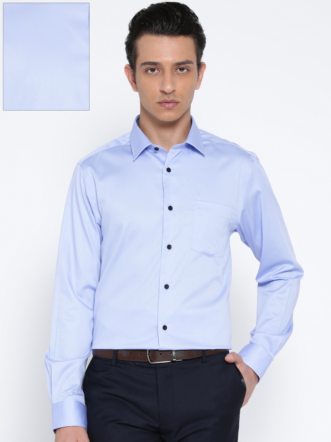 

Blackberrys Men Blue Slim Fit Solid Formal Shirt
