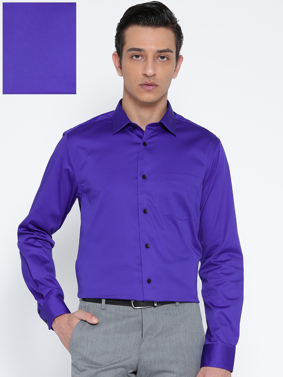 

Blackberrys Men Blue Slim Fit Solid Formal Shirt