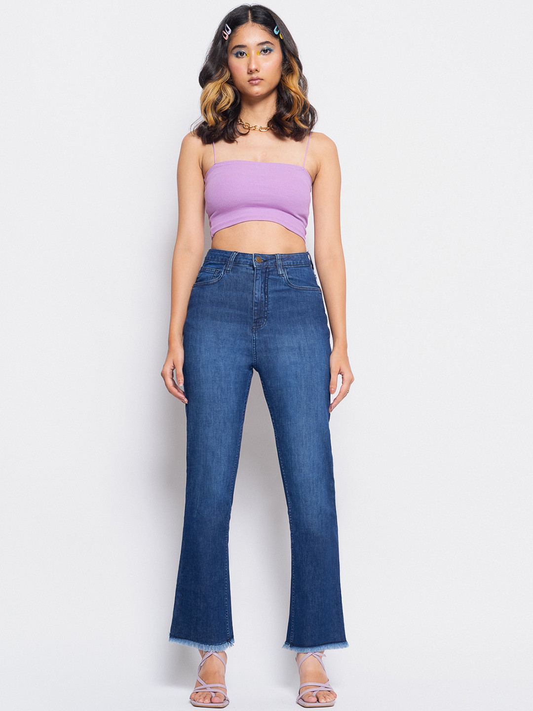 

FREAKINS Women Blue Bootcut High-Rise Light Fade Stretchable Jeans