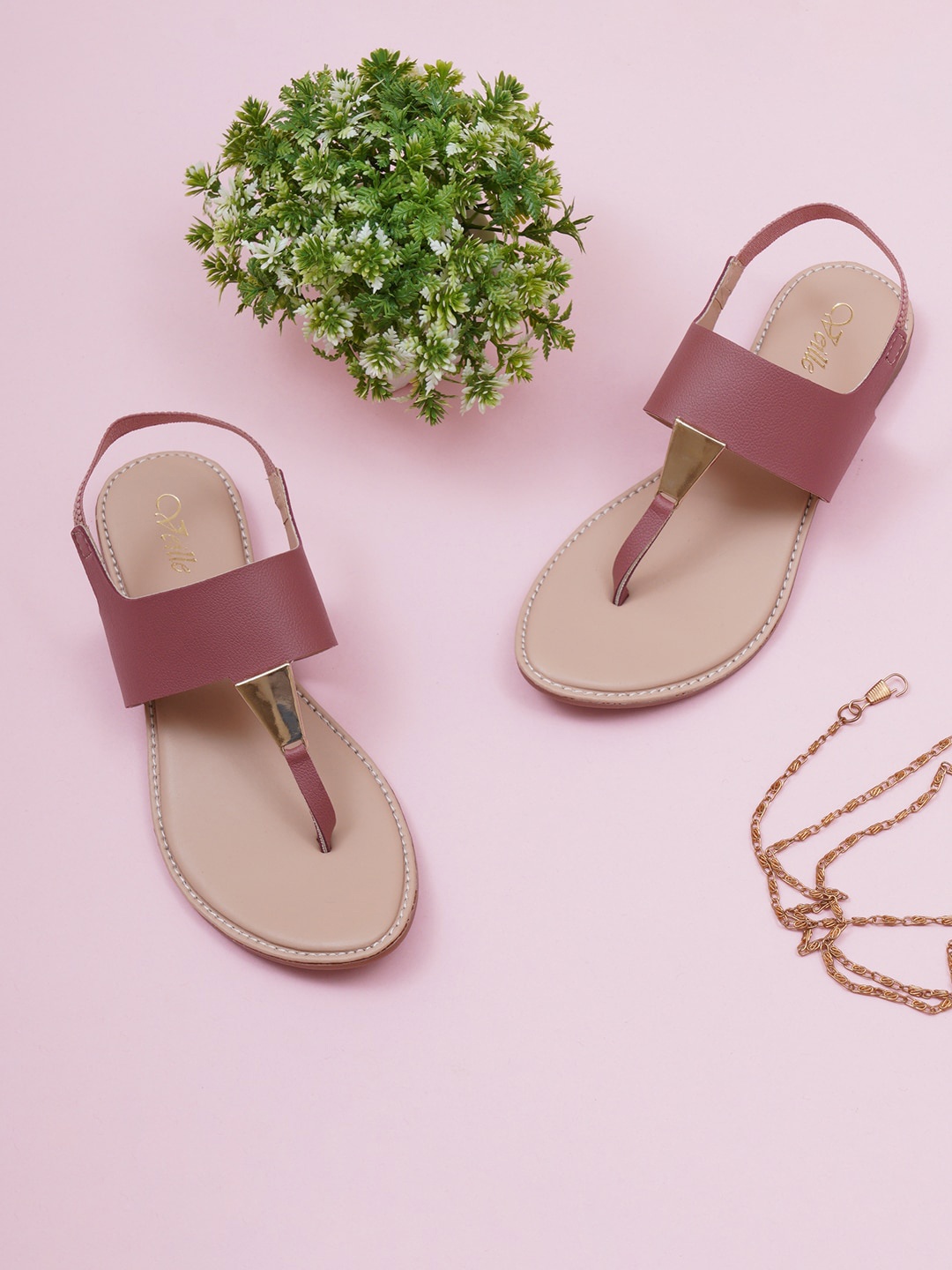 

VEILLE Women Peach-Coloured Open Toe Flats