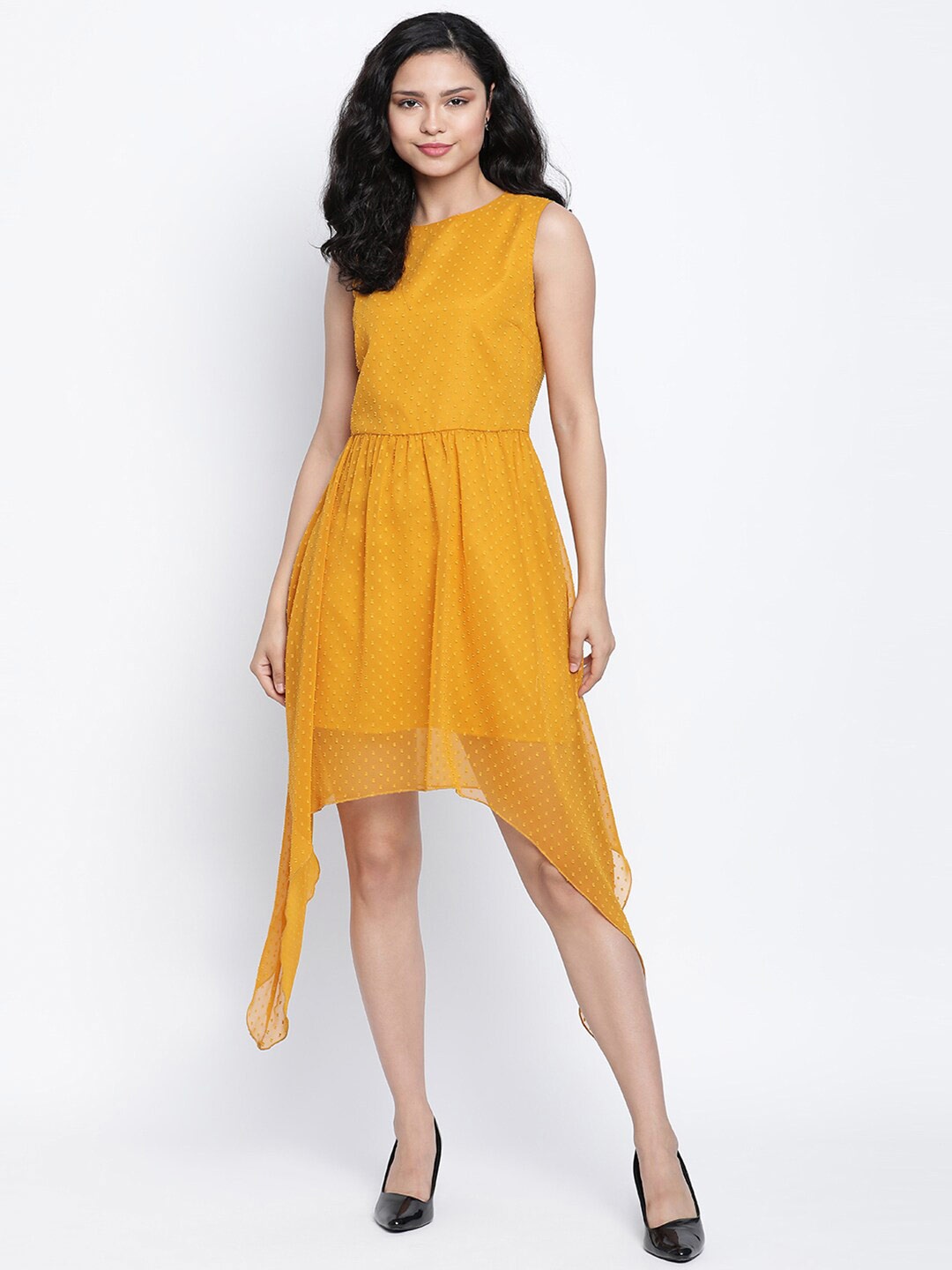 

DRAAX Fashions Women Yellow Chiffon Dress