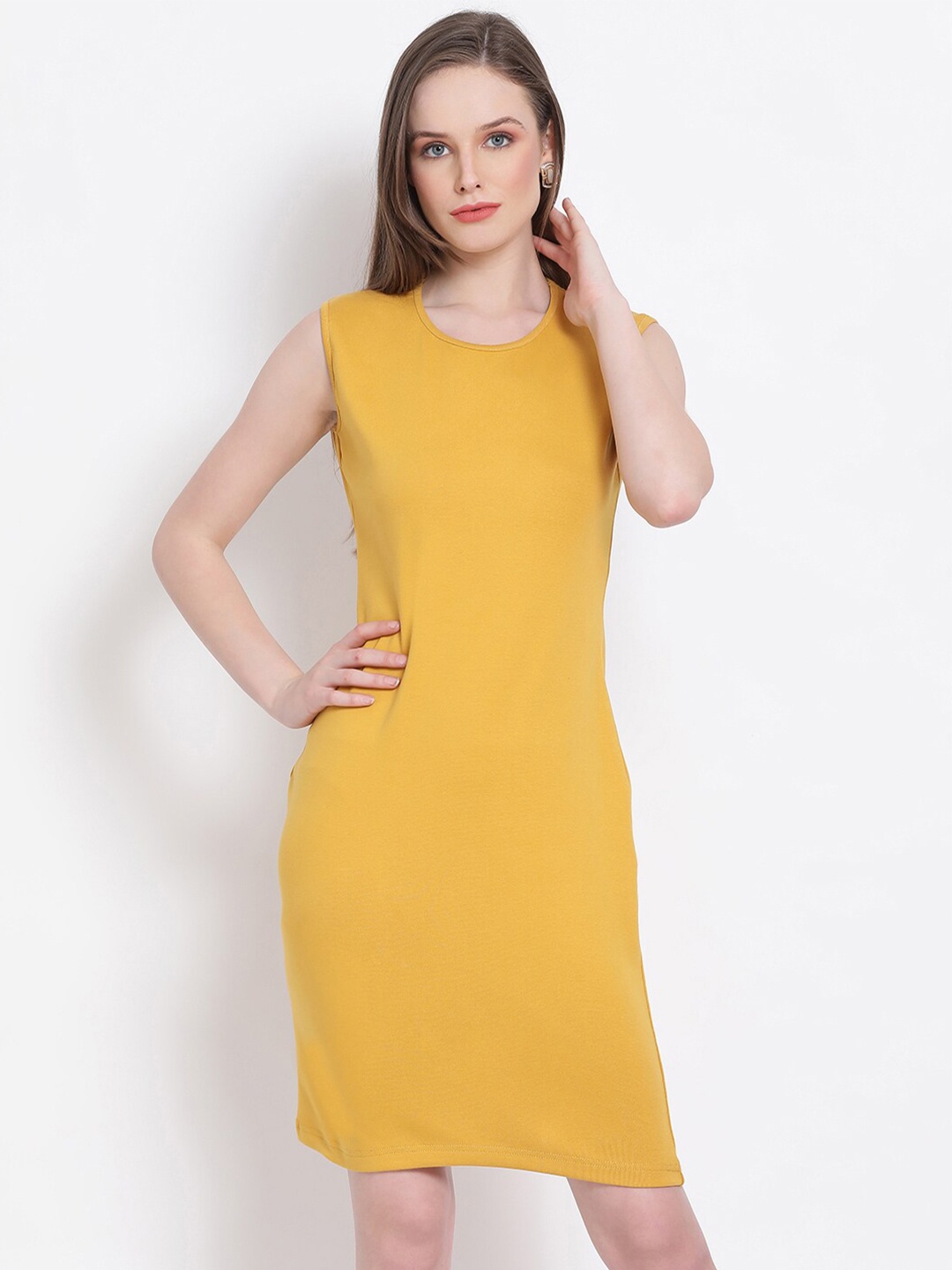 

DRAAX Fashions Yellow Sheath Dress