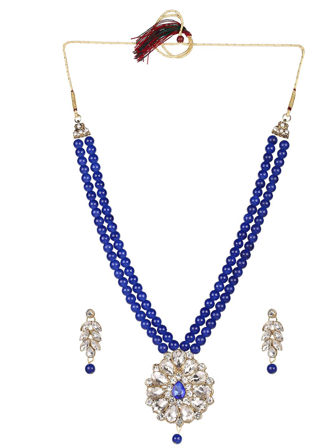 

MAD CLUB Gold-Plated Layered Jewellery Set, Blue
