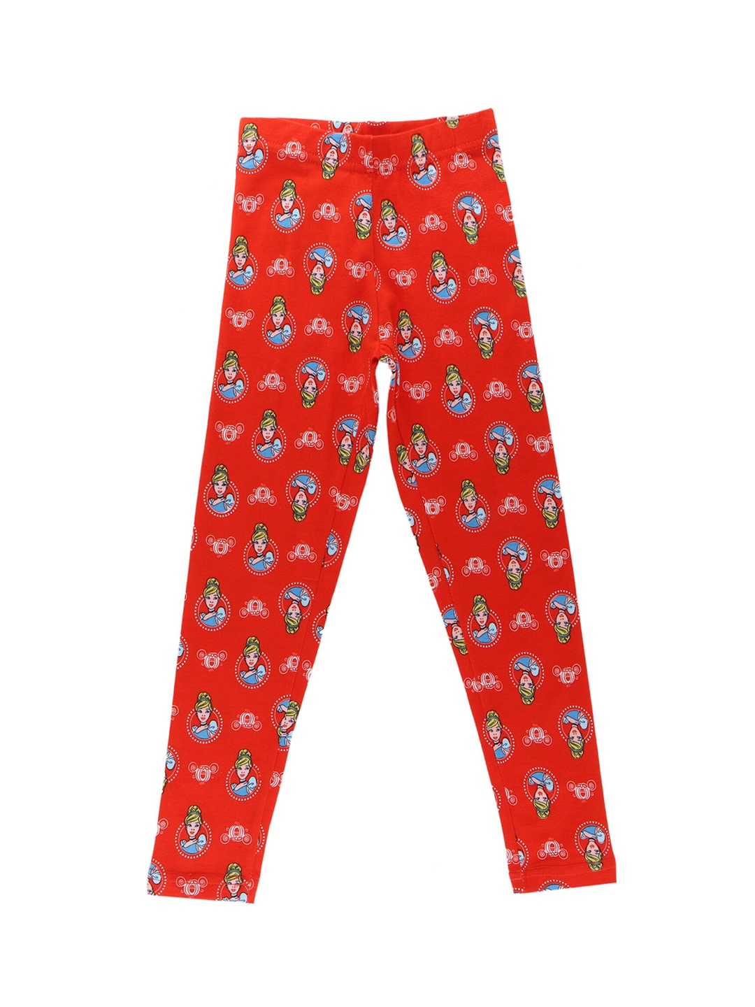 

Bodycare Kids Girls Red Printed Cotton Ankle-Length Leggings