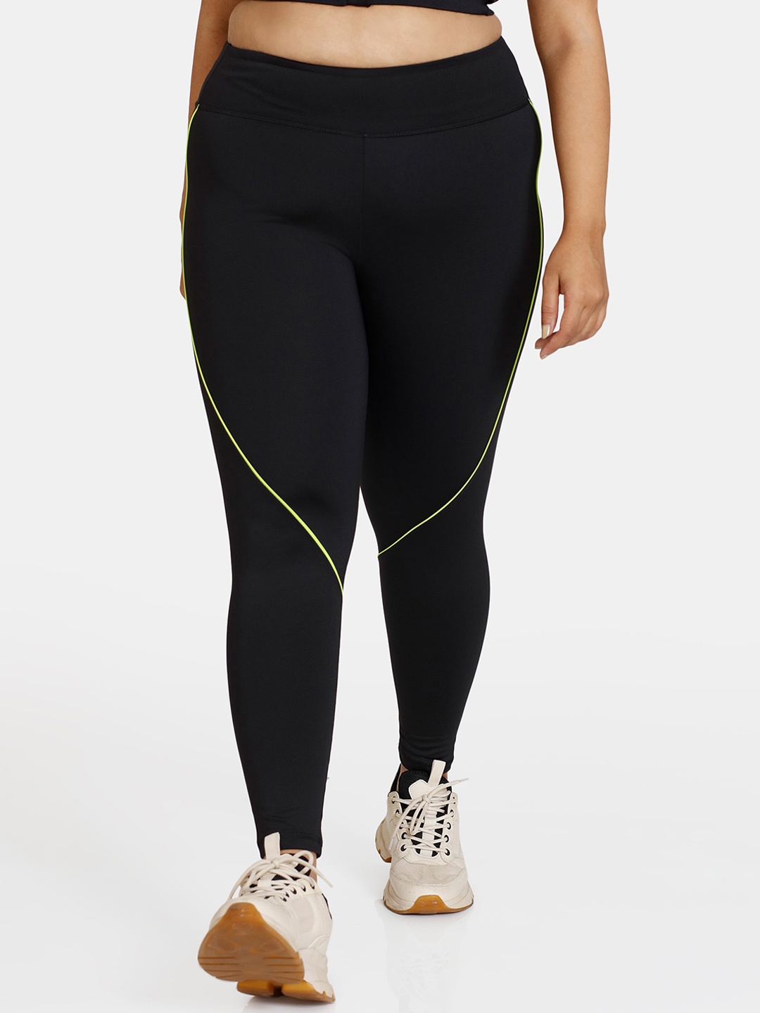 

Zelocity by Zivame Women Black Solid Tights