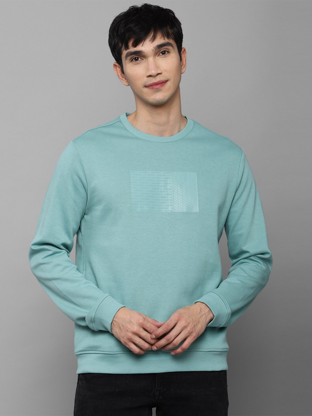 

Allen Solly Men Blue Printed Cotton Sweatshirt