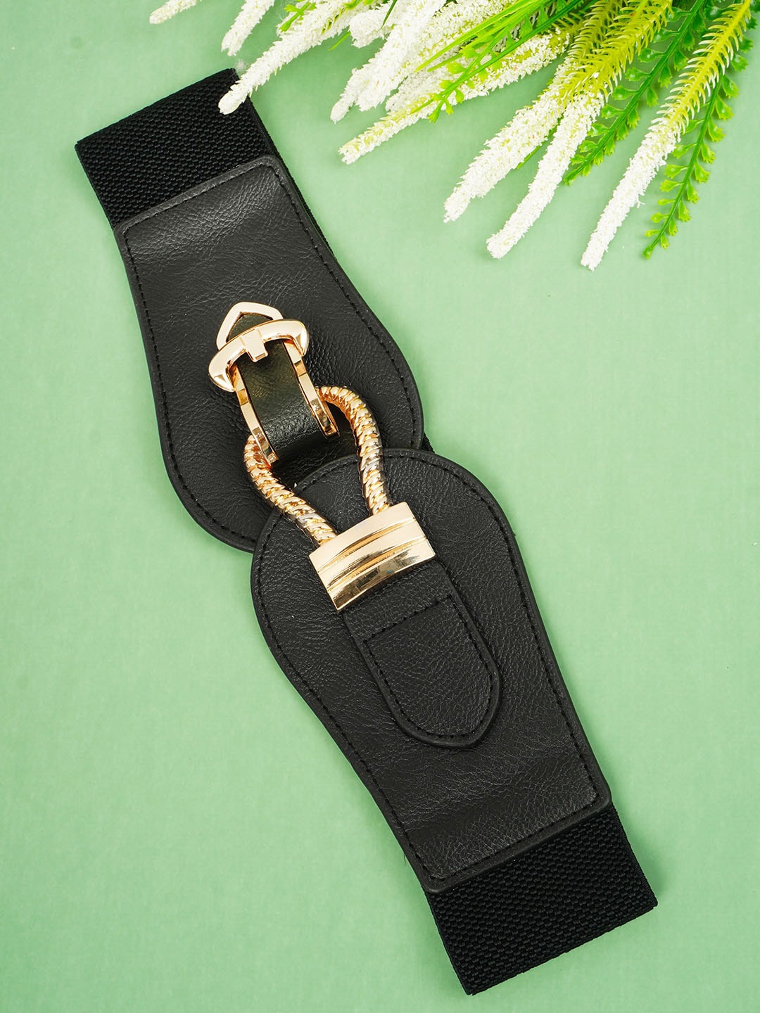 

Ferosh Women Black Hook Buckle Belt