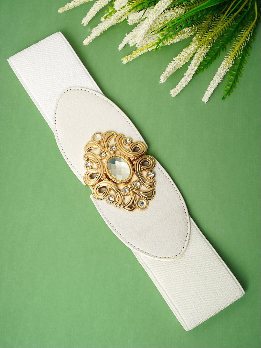 

Ferosh Women White Stretchable Belt