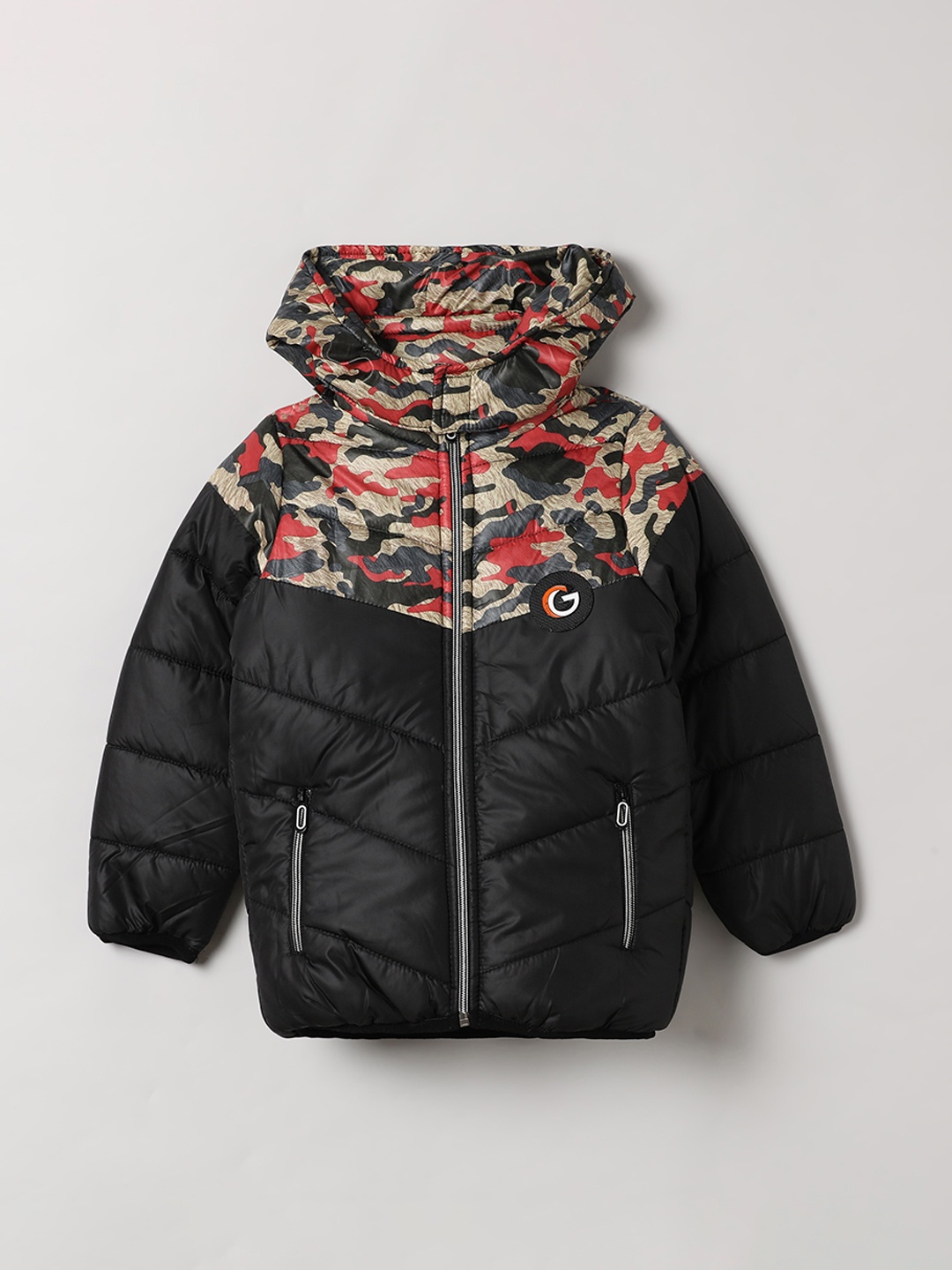 

The Boo Club Boys Black Camouflage Padded Jacket