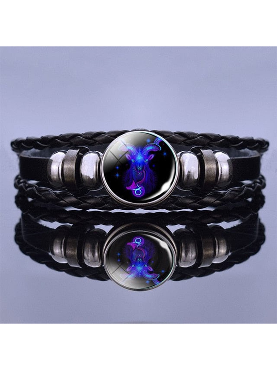 

CHOCOZONE Men Black & Silver-Toned Wraparound Bracelet