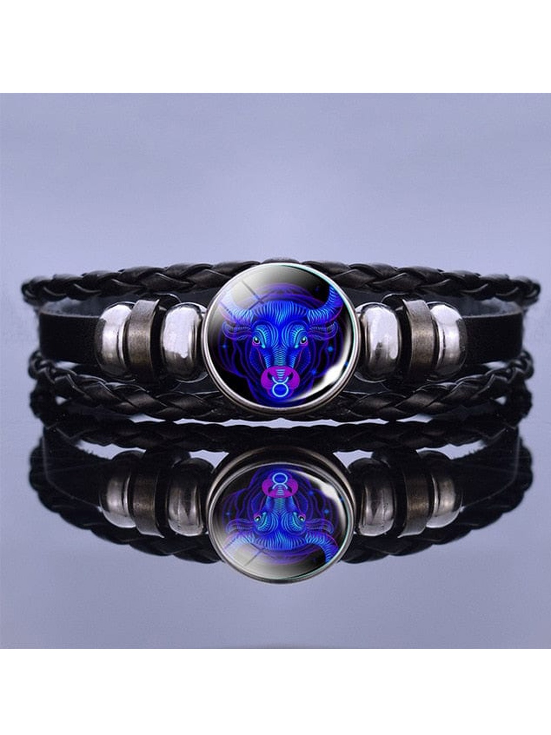 

CHOCOZONE Men Black & Blue Multistrand Bracelet