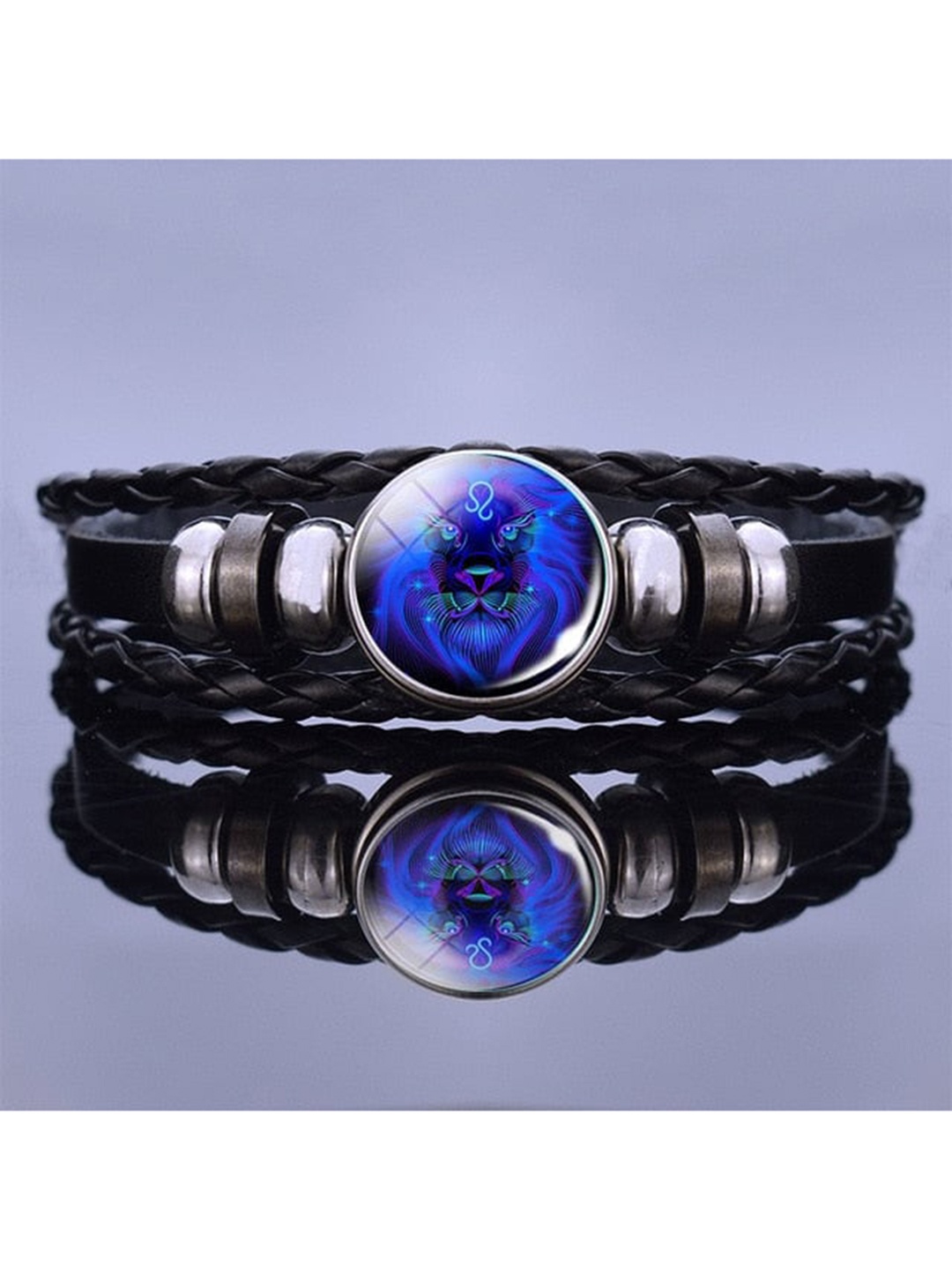 

CHOCOZONE Men Black & Silver-Toned Multistrand Bracelet