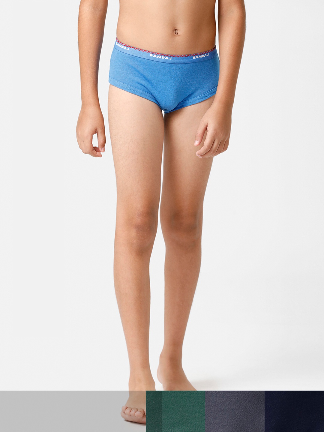 

Ramraj Boys Pack Of 6 Assorted Solid Pure Cotton Basic Briefs