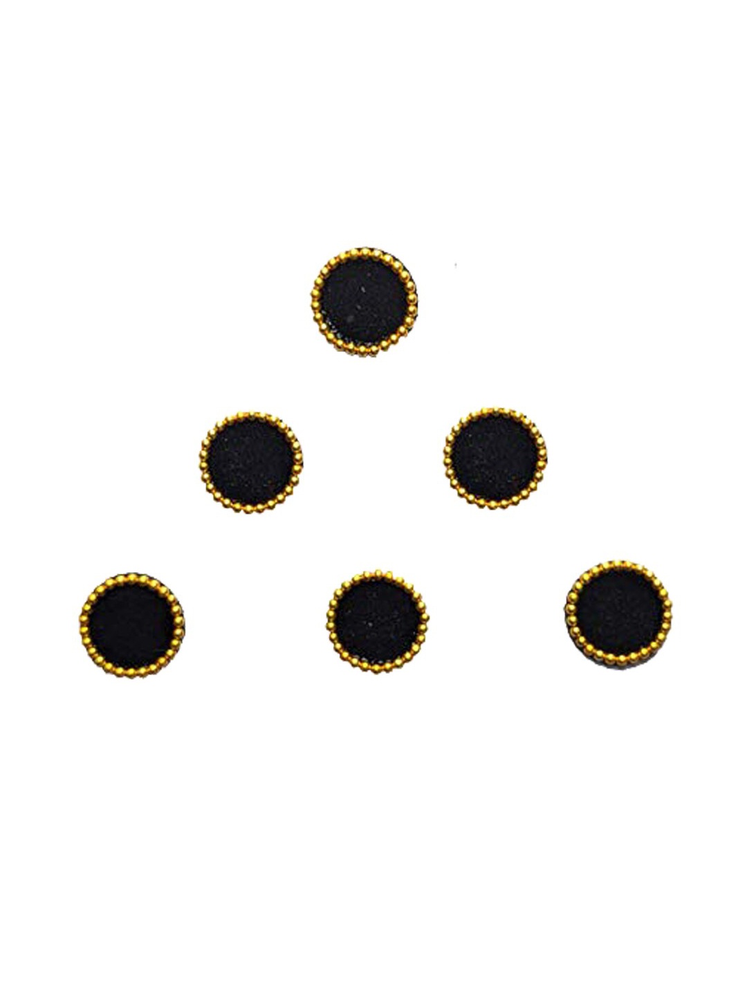 

Comet Busters Set of 6 Designer Circular Bindis - Black