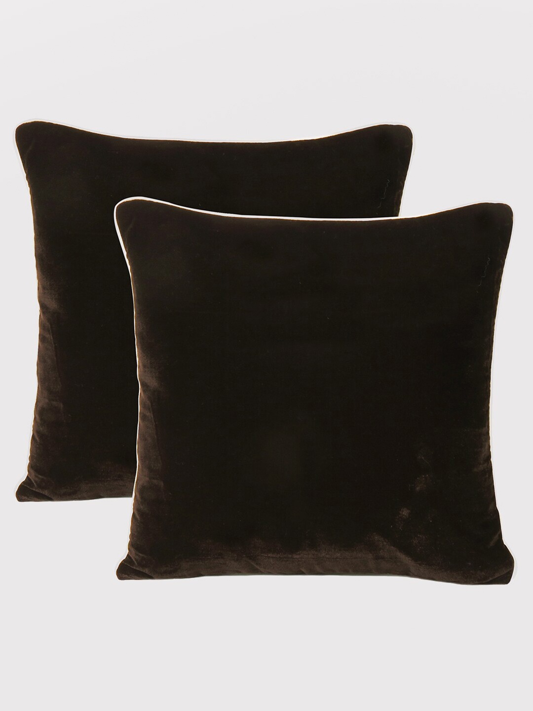 

OUSSUM Set of 2 Brown Velvet Square Cushion Covers