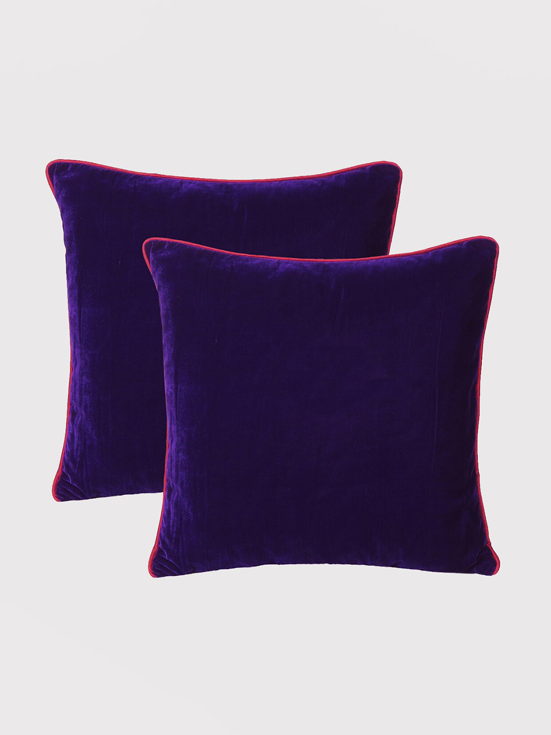 

OUSSUM Purple Set of 2 Velvet Square Cushion Covers