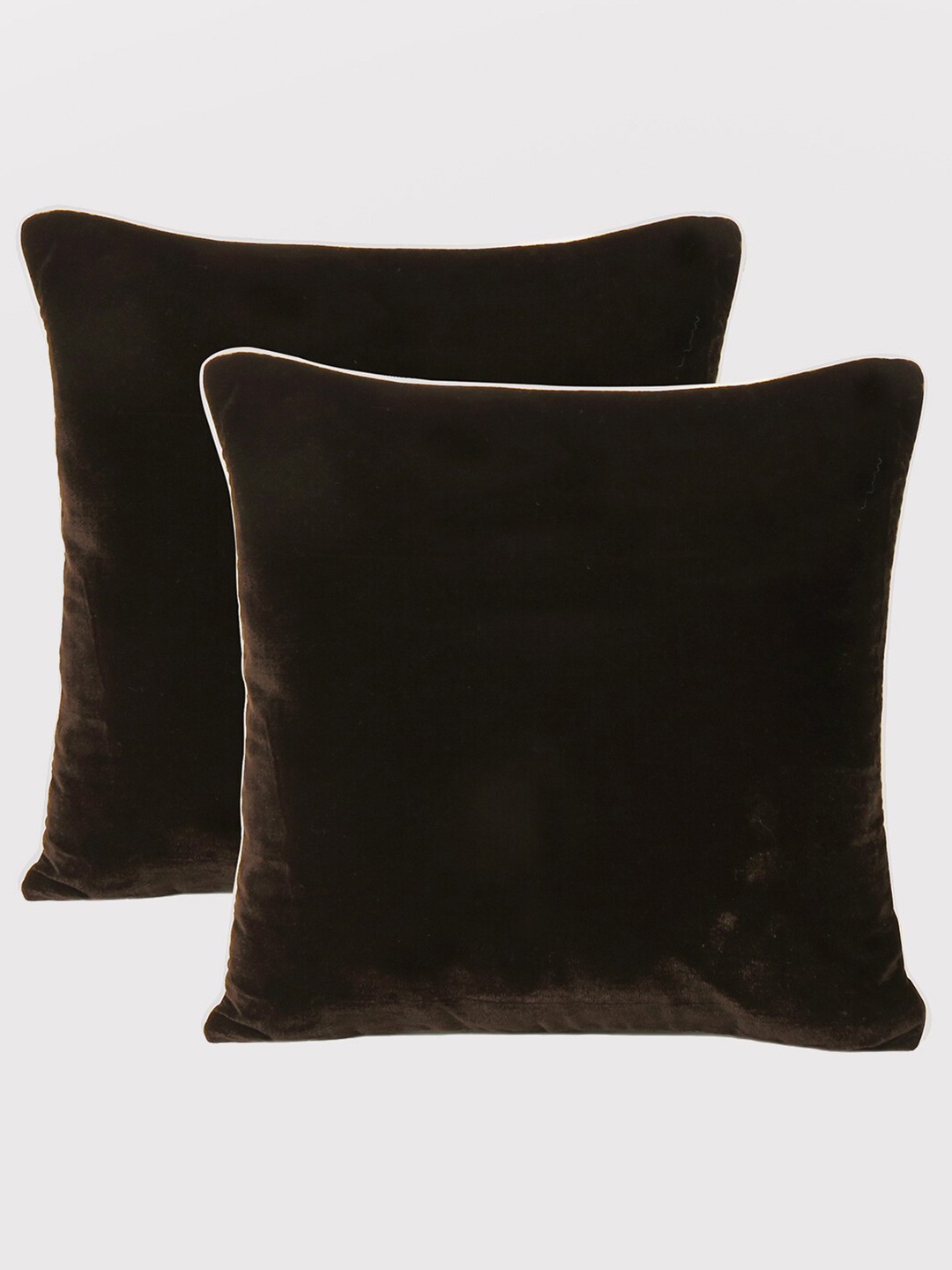 

OUSSUM Brown Set of 2 Velvet Square Cushion Covers
