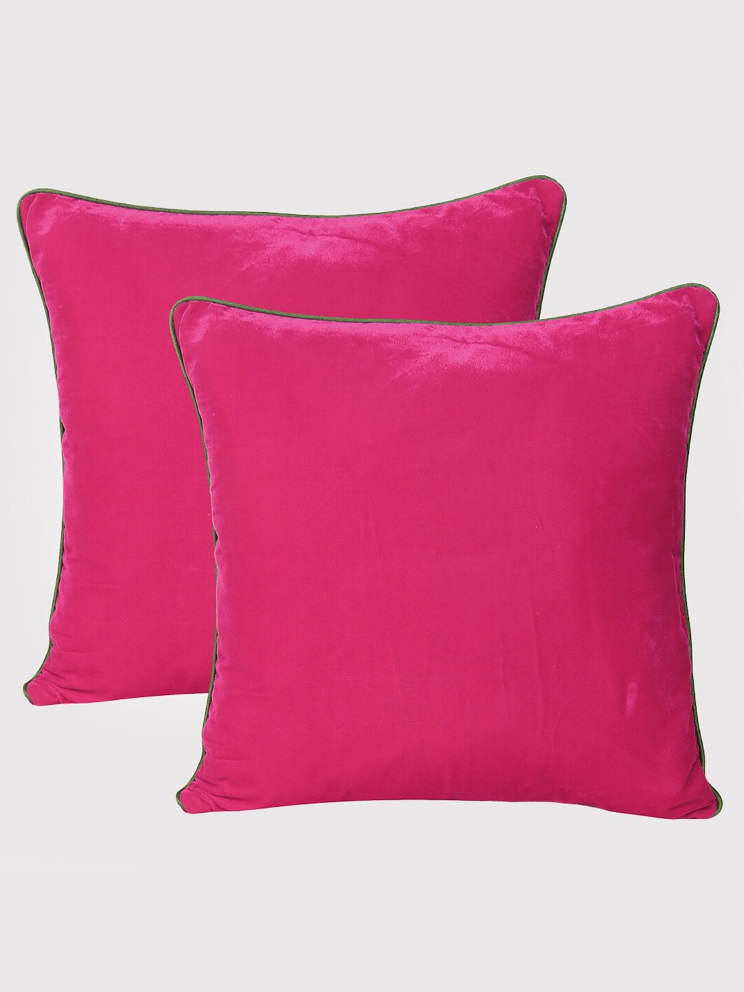 

OUSSUM Pink Set of 2 Velvet Square Cushion Covers