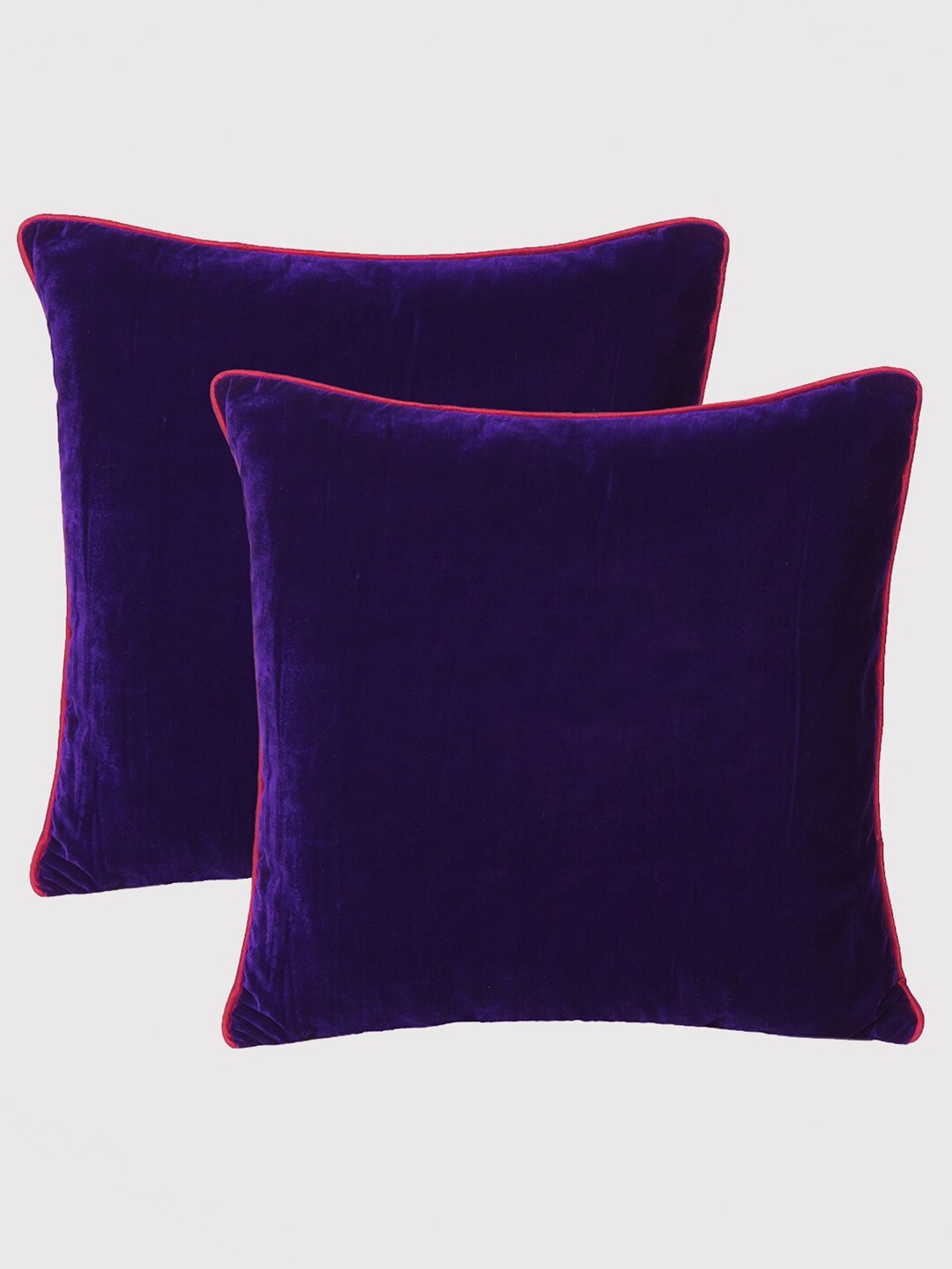 

OUSSUM Purple Set of 2 Velvet Square Cushion Covers