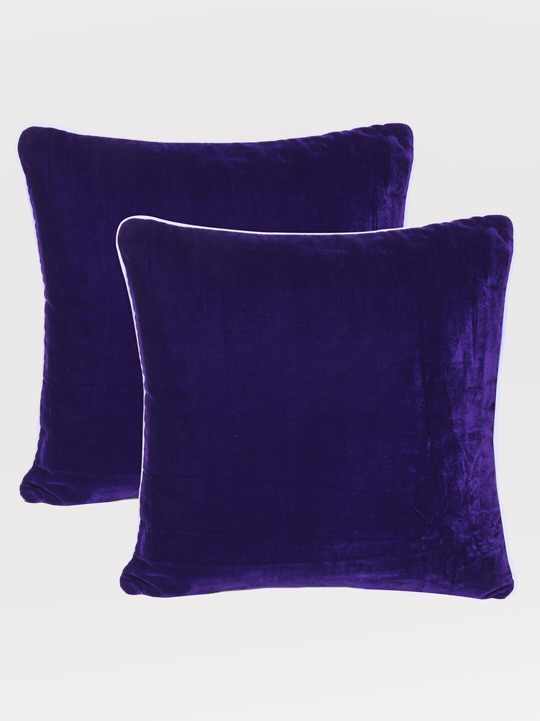 

OUSSUM Purple Set of 2 Velvet Square Cushion Covers