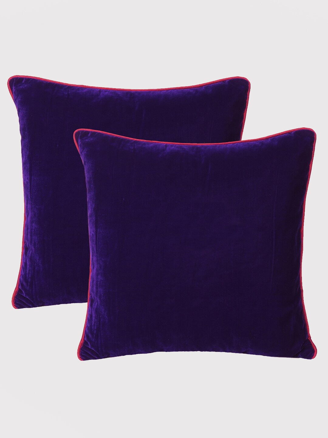 

OUSSUM Purple Set of 2 Velvet Square Cushion Covers