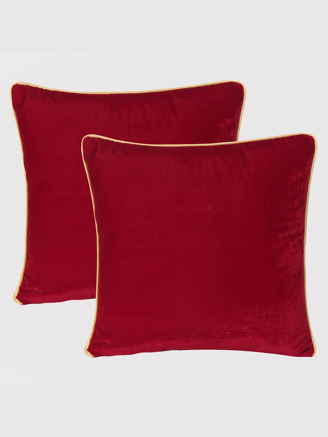 

OUSSUM Maroon Set of 2 Velvet Square Cushion Covers