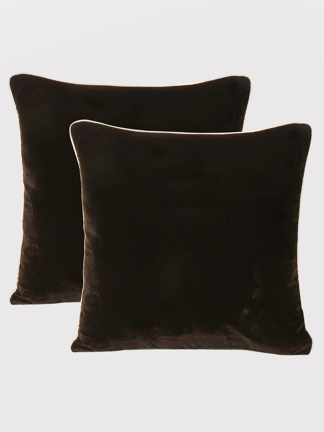 

OUSSUM Brown Set of 2 Velvet Square Cushion Covers