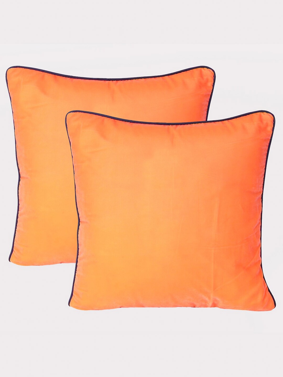 

OUSSUM Orange Set of 2 Velvet Square Cushion Covers