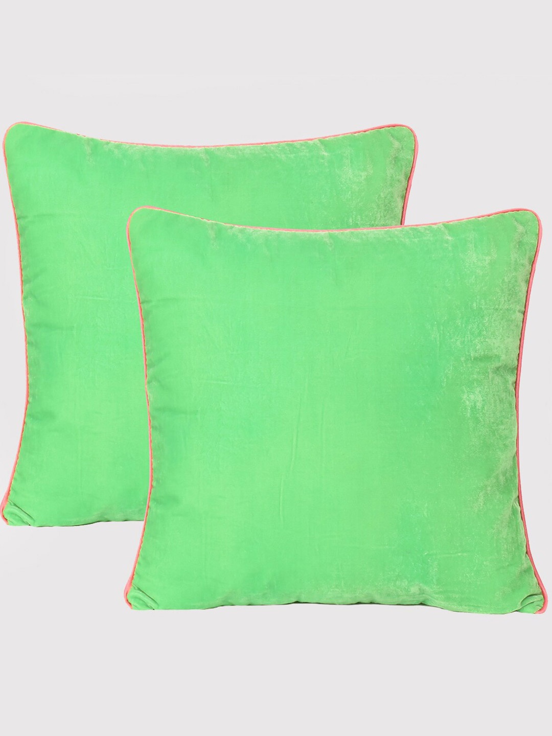 

OUSSUM Light Green Set of 2 Velvet Square Cushion Covers