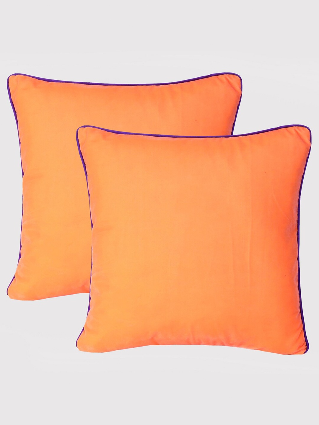 

OUSSUM Orange Set of 2 Velvet Square Cushion Covers