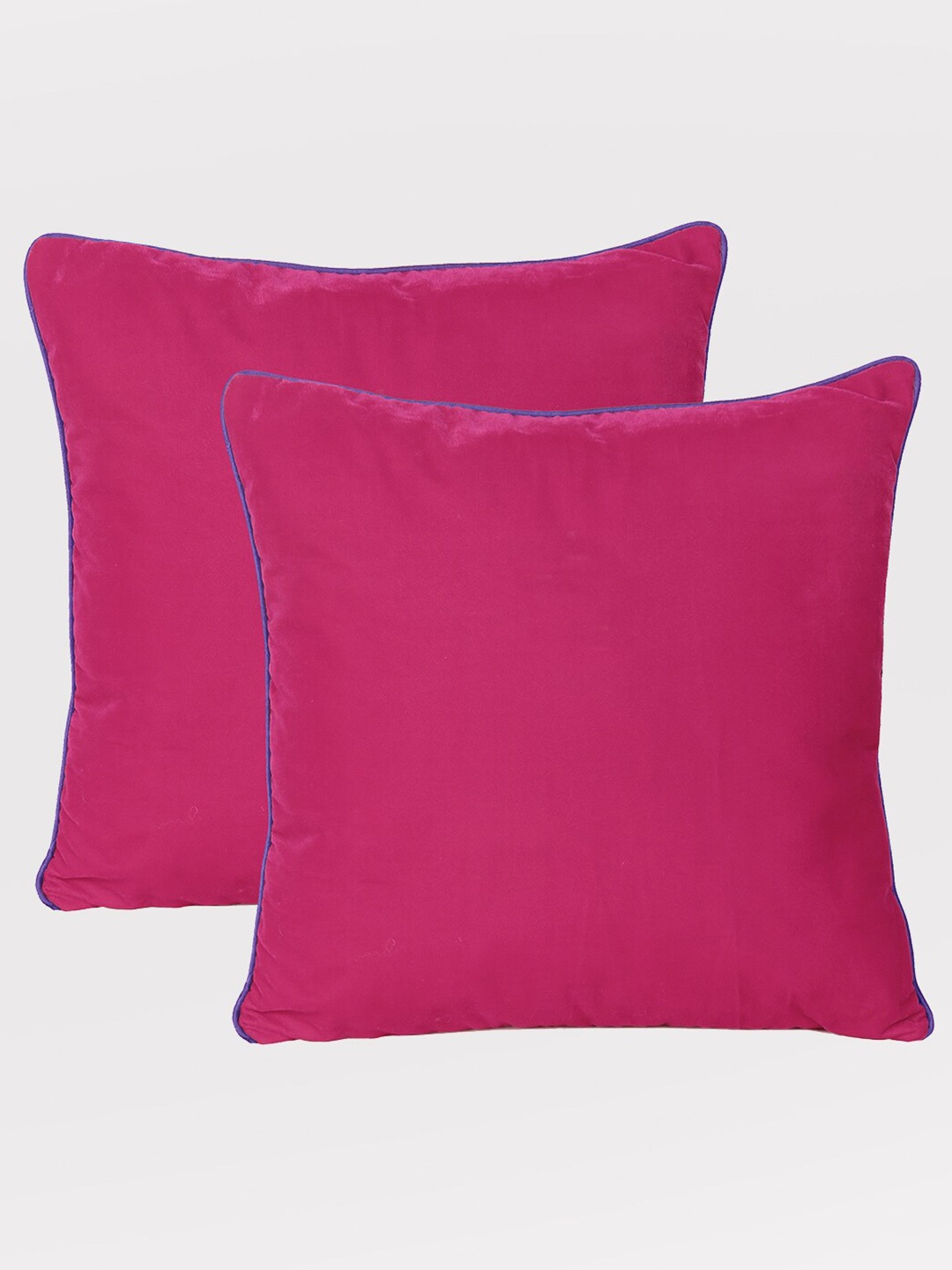 

OUSSUM Pink Set of 2 Velvet Square Cushion Covers