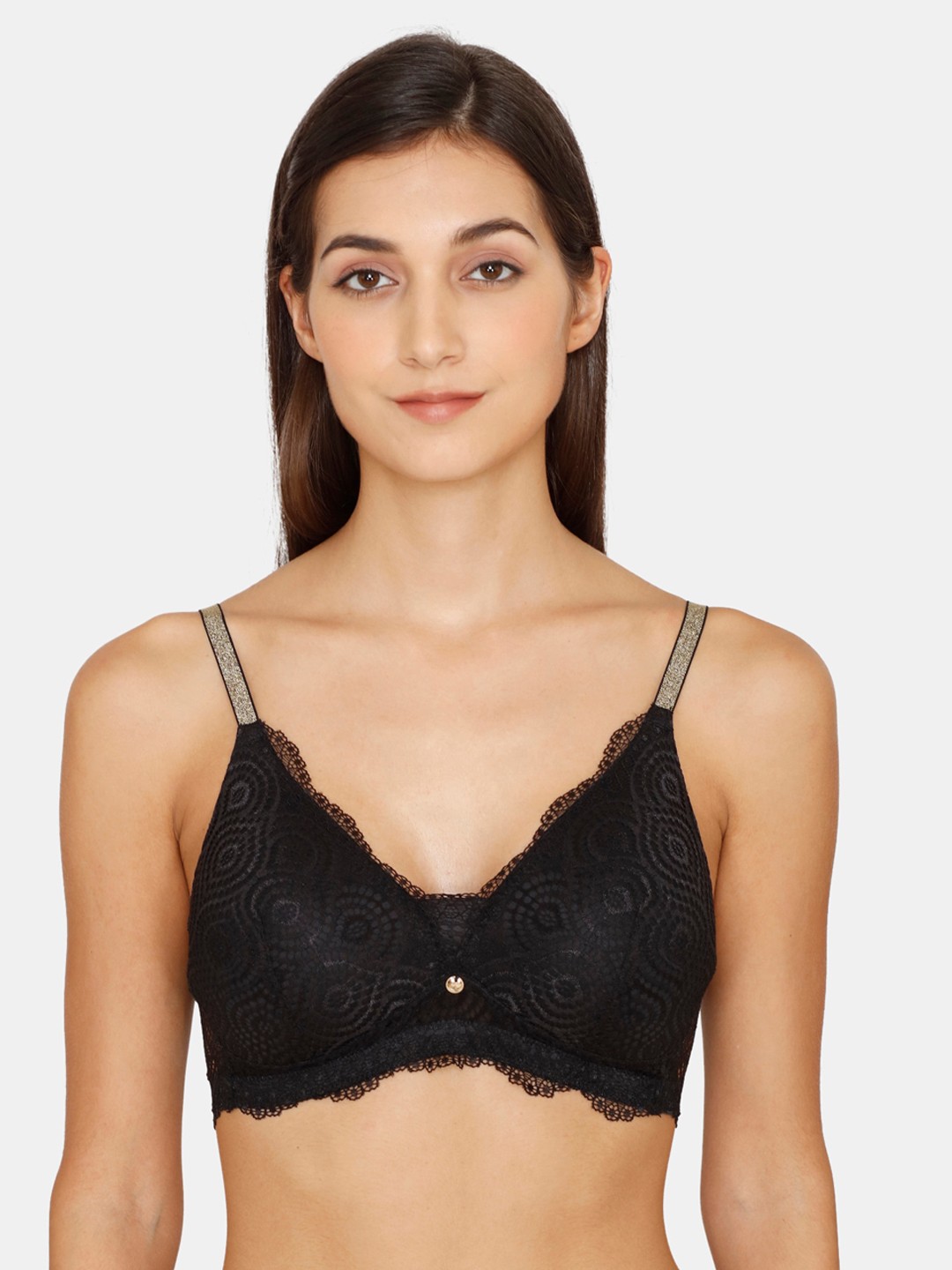 

Zivame Women Black Abstract Lightly Padded Bra