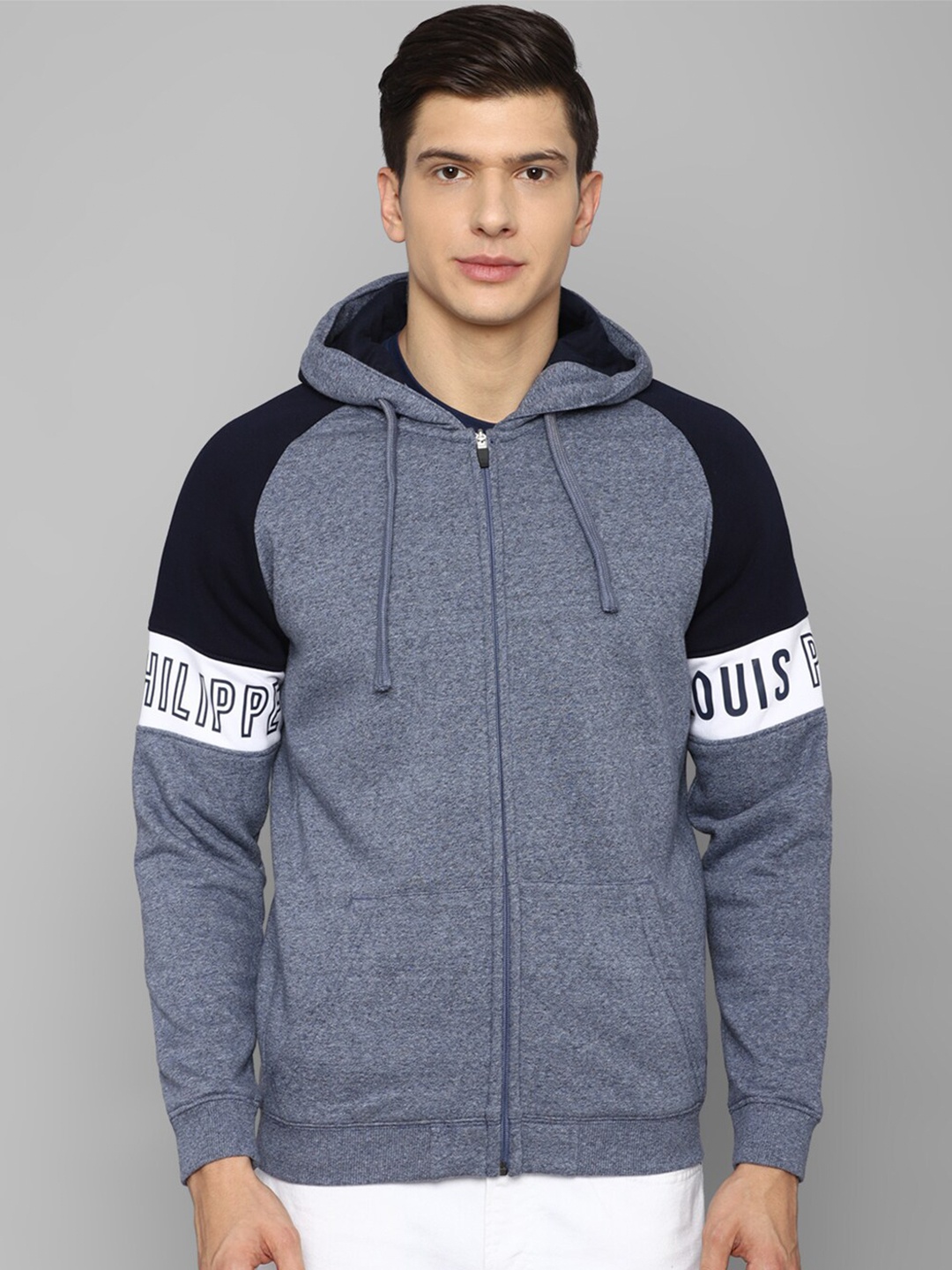 

Louis Philippe Sport Men Blue Hooded Cotton Sweatshirt