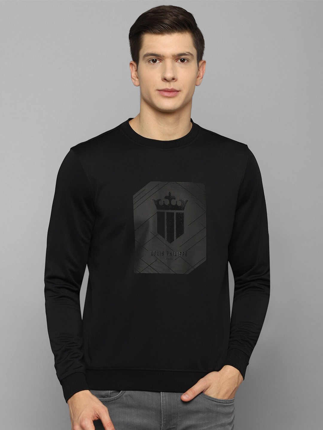 

Louis Philippe Sport Men Black Printed Sweatshirt