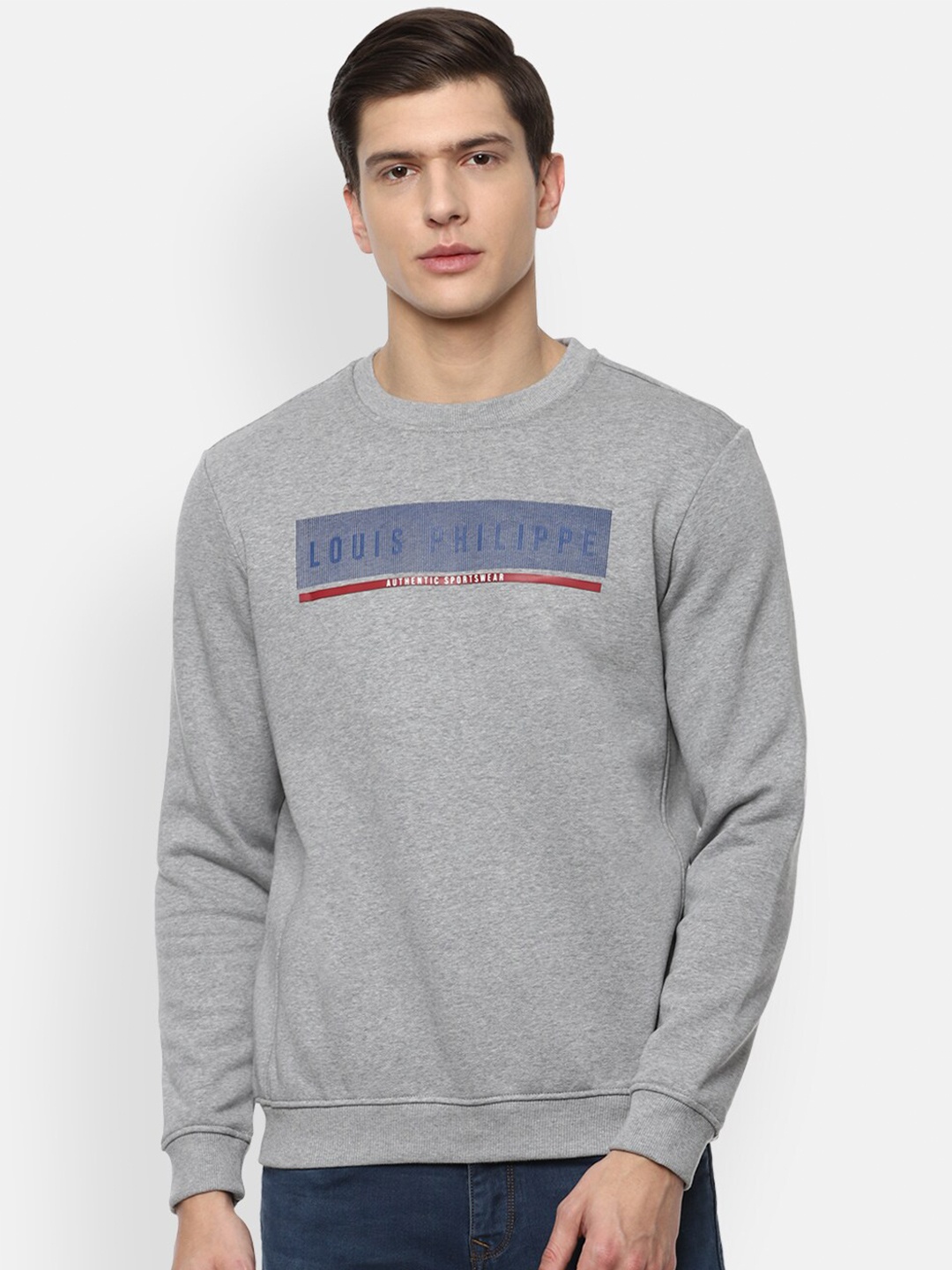 

Louis Philippe Sport Men Grey Printed Sweatshirt