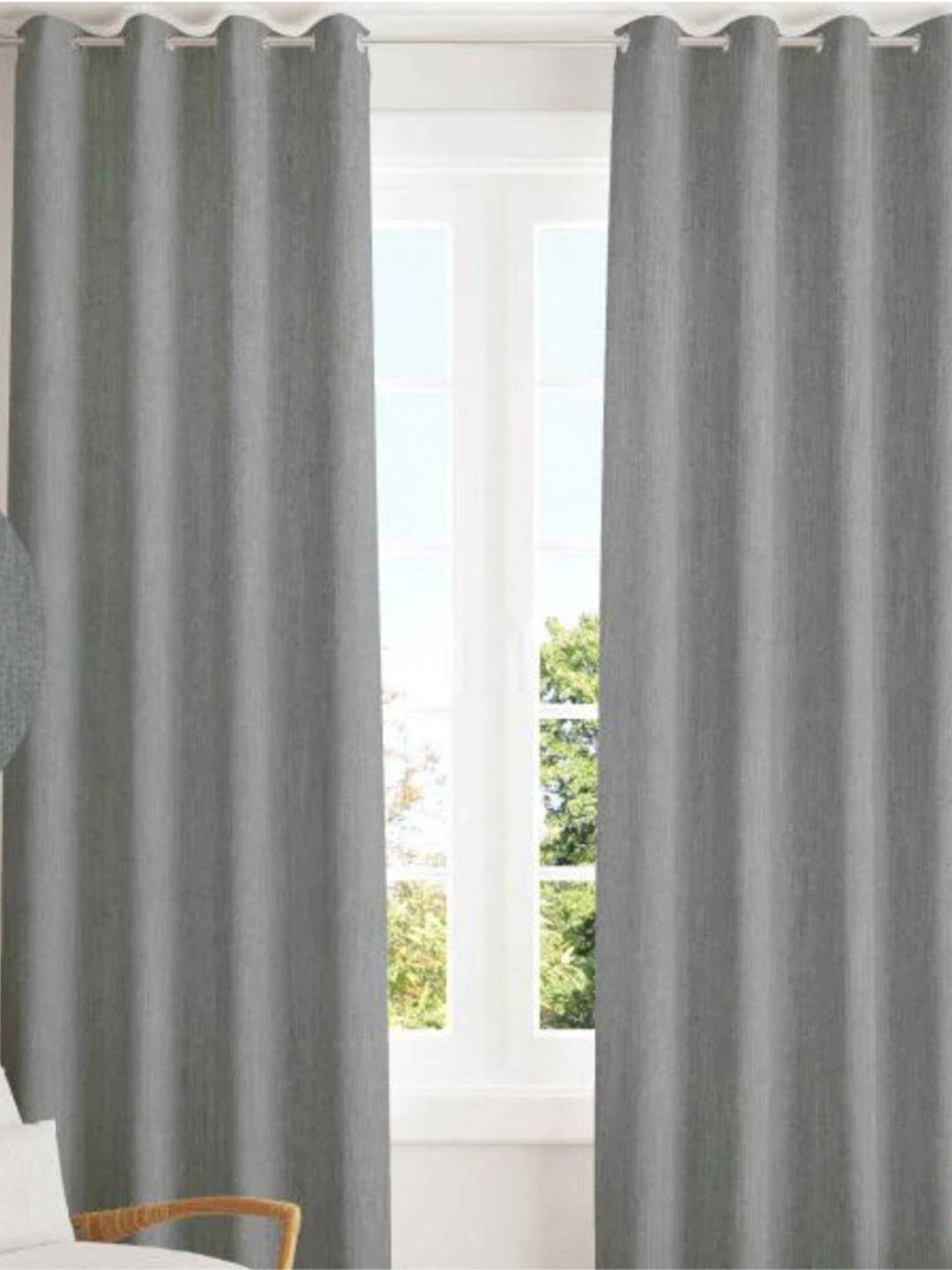 

URBAN SPACE Grey Black Out Long Door Curtain