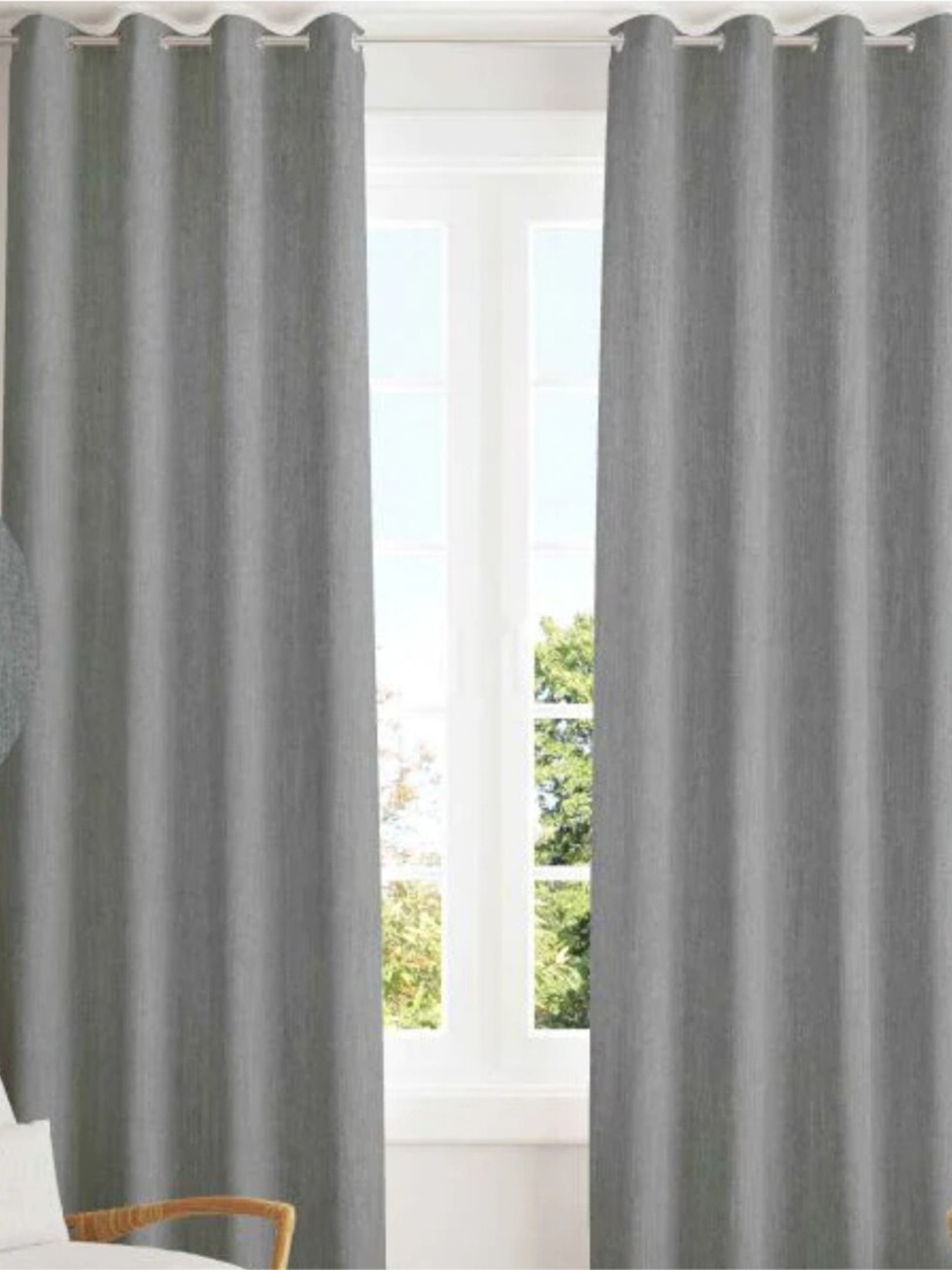 

URBAN SPACE Grey Black Out Window Curtain