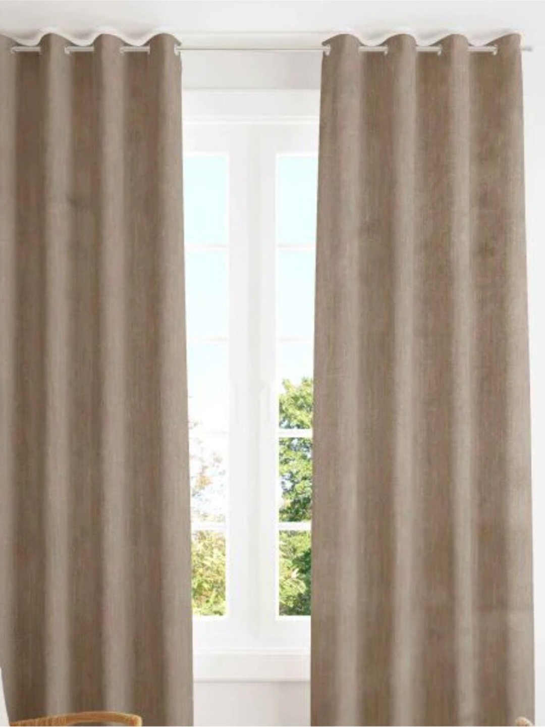 

URBAN SPACE Brown Black Out Door Curtain
