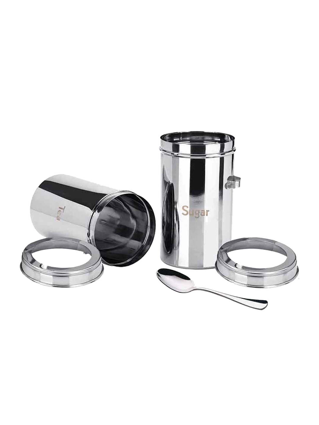 

PDDFALCON Set Of 2 Silver Toned Solid Kitchen Storage Containers 750ml