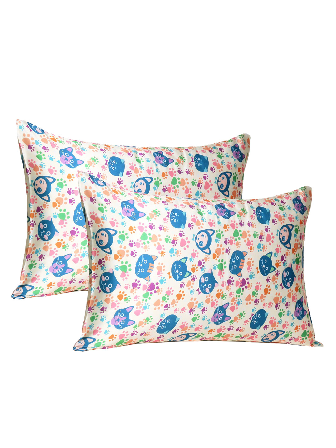

OUSSUM Set Of 2 White Printed Rectangle Pillow Covers