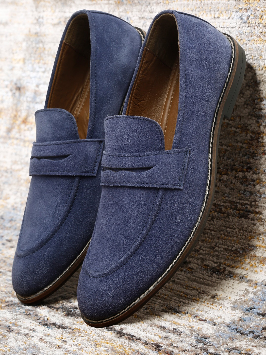 

LOUIS STITCH Men Blue Suede Fashion