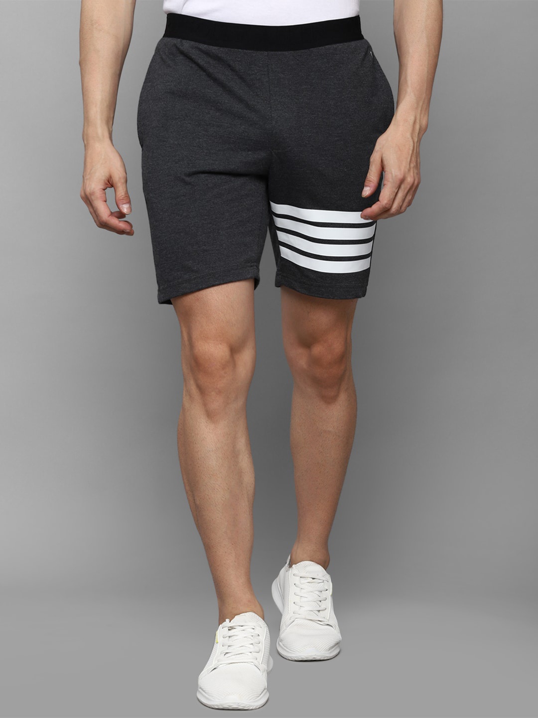 

Allen Solly Men Grey Slim Fit Sports Shorts