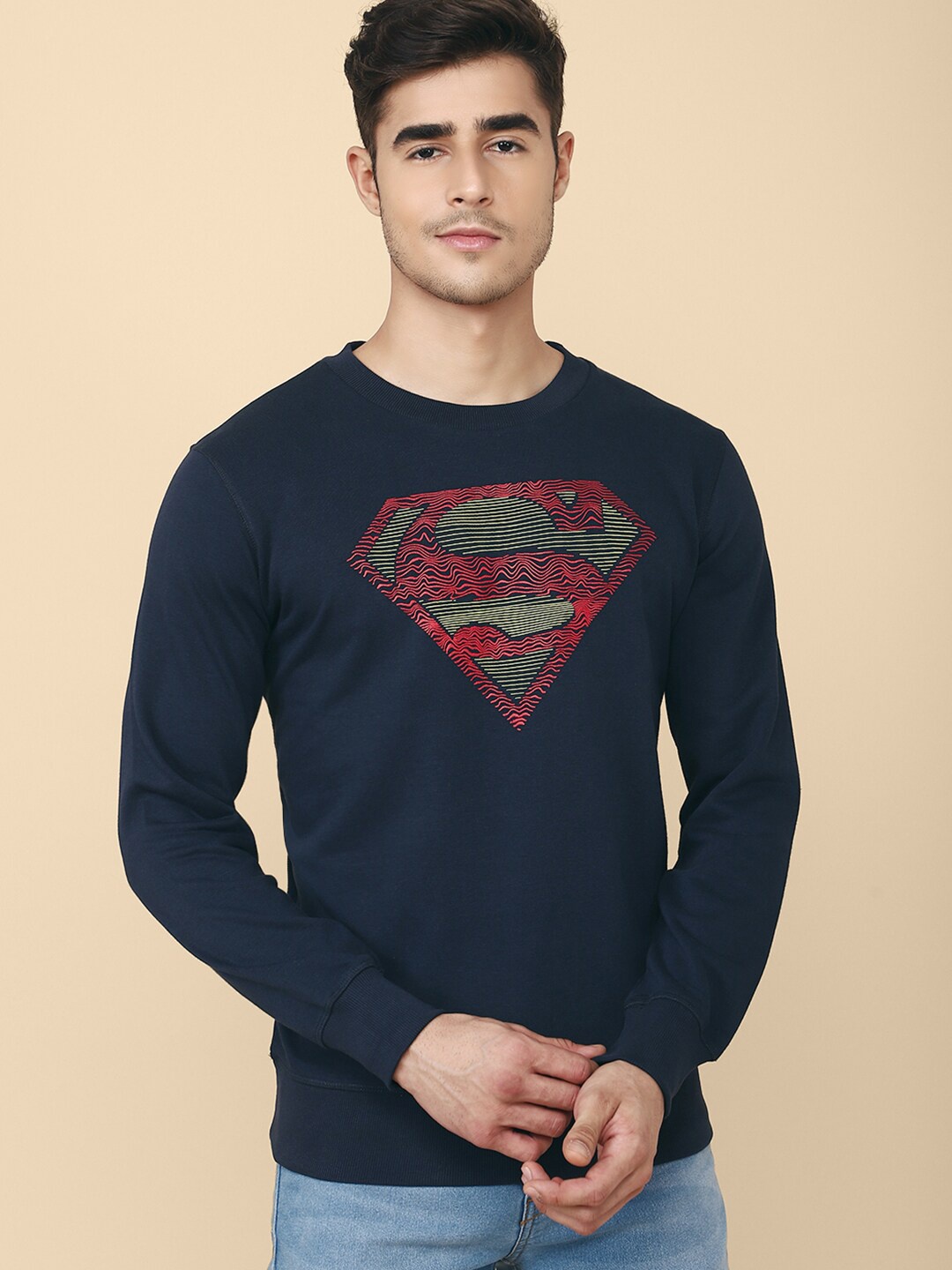 

Free Authority Men Navy Blue Superman Printed Sweatshirt