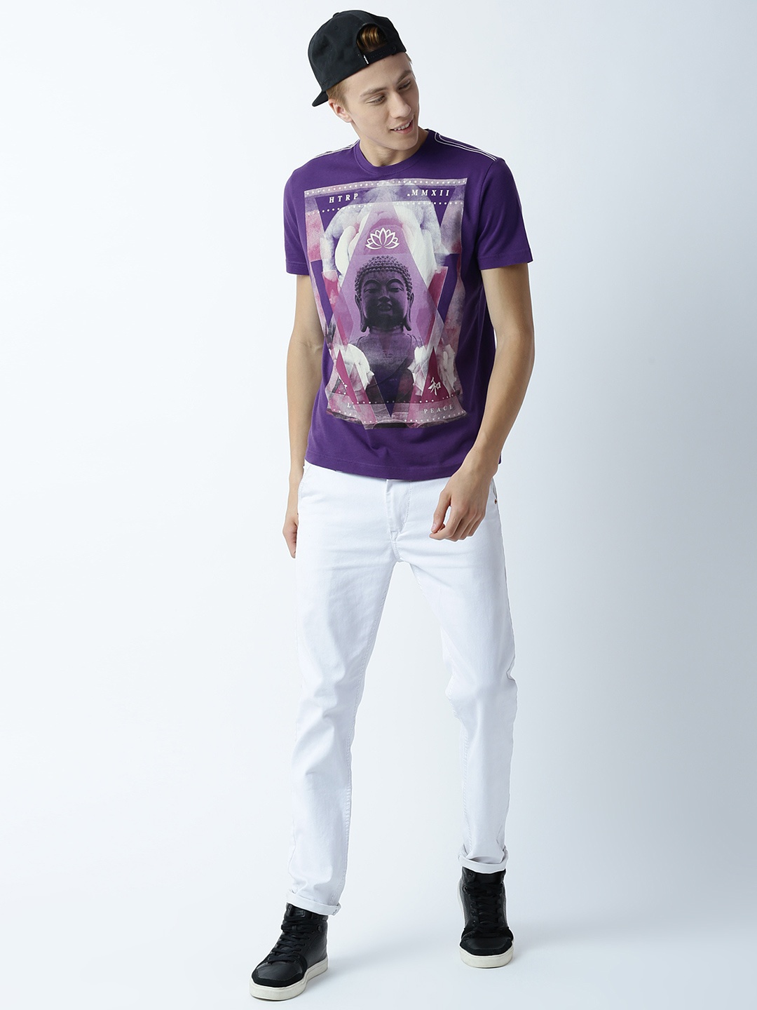 

Huetrap Men Purple Printed T-shirt