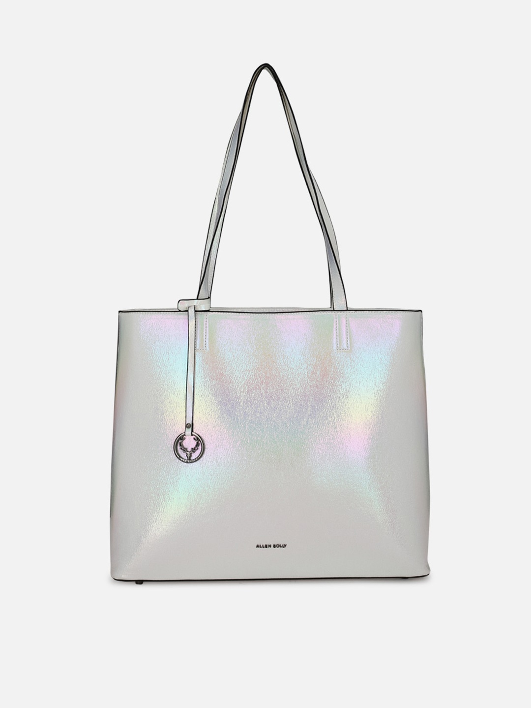 

Allen Solly Silver-Toned PU Oversized Shopper Tote Bag