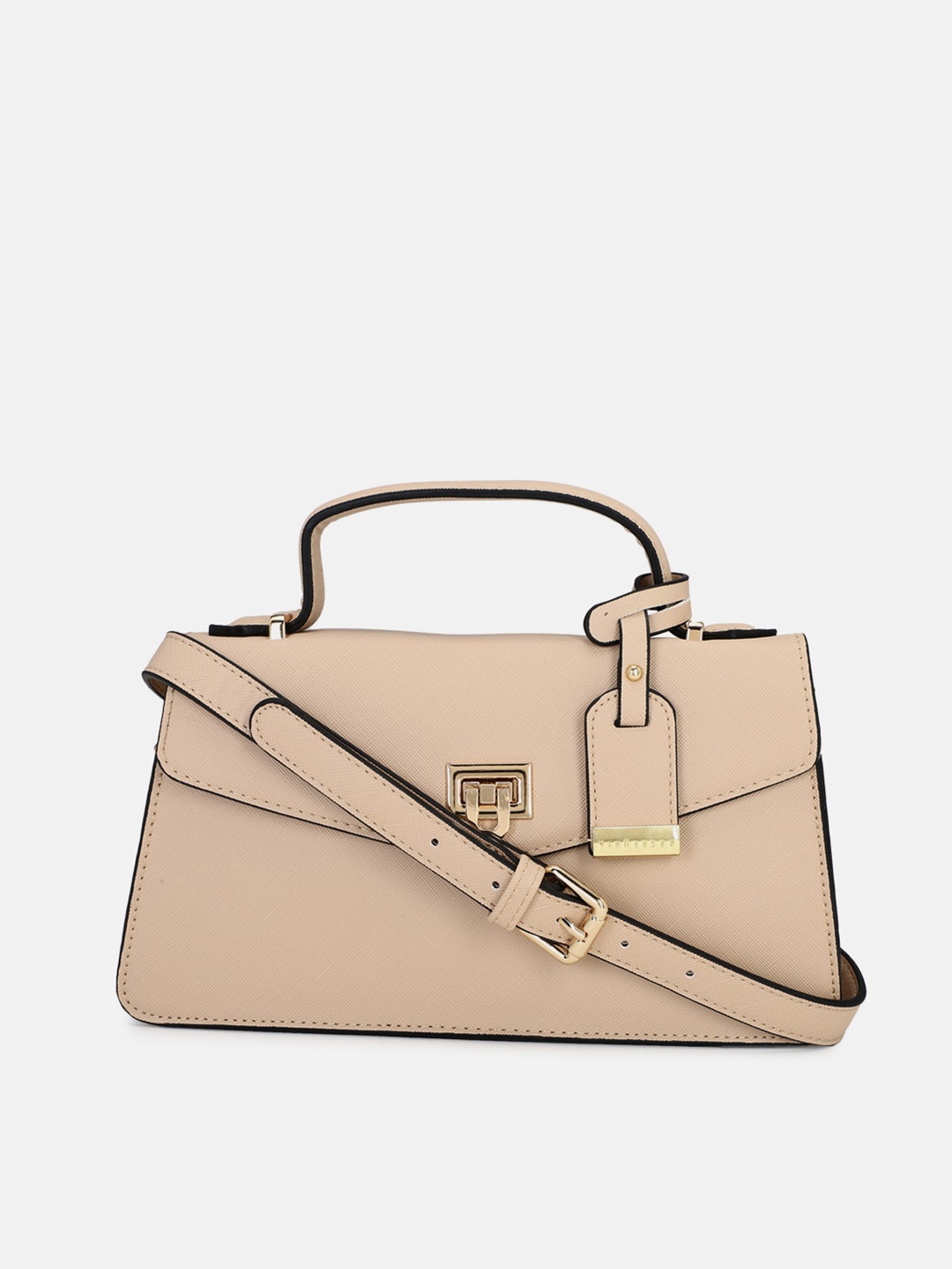 

Van Heusen Woman Beige PU Structured Satchel Bag