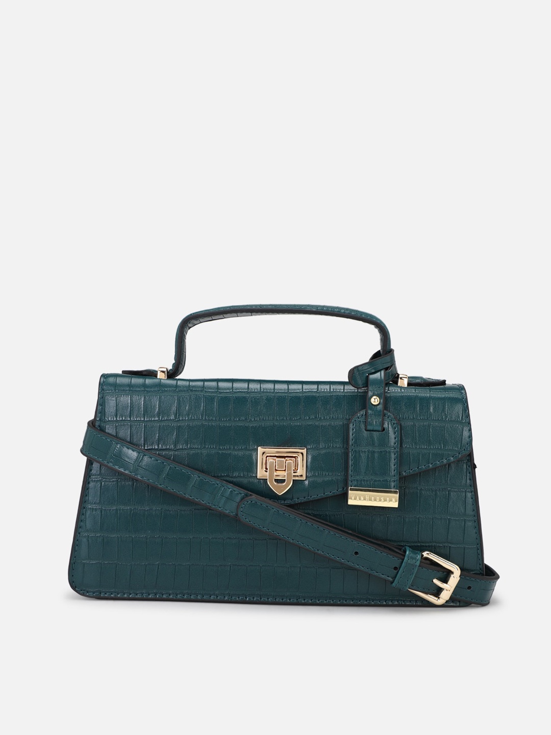 

Van Heusen Woman Teal Textured PU Structured Satchel Bag