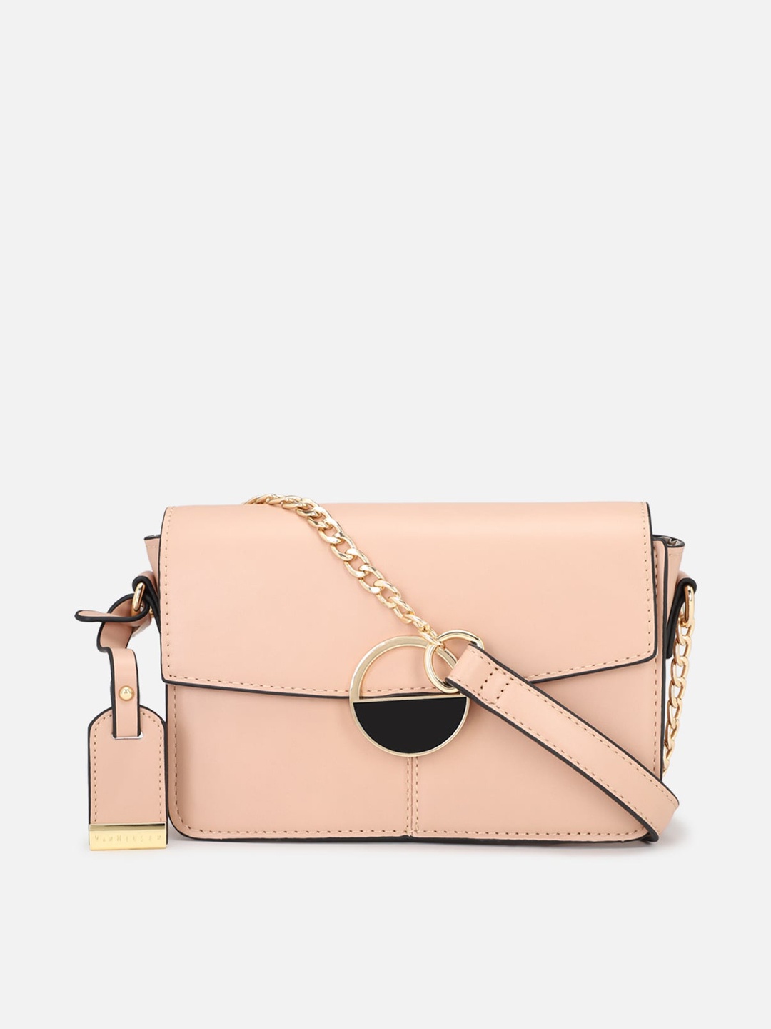 

Van Heusen Woman Pink Solid PU Structured Sling Bag